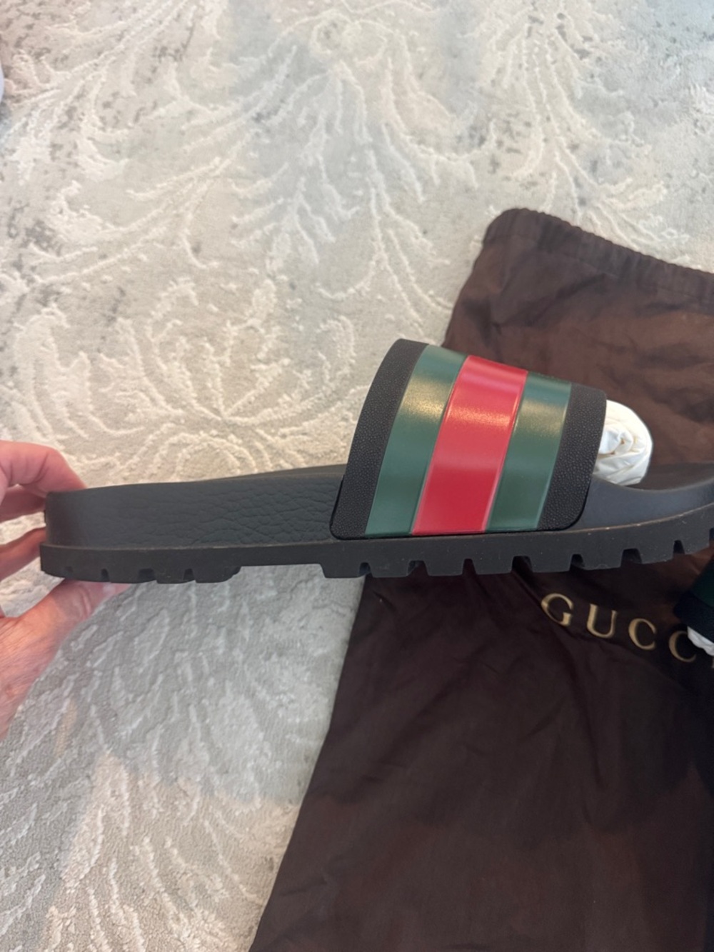 Men size 15 US Gucci slides were once 💯 authentic - Picture 3 of 5